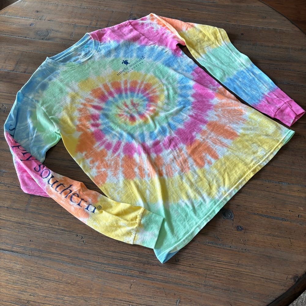 Simply Southern S long sleeve turtle tie dye top - Picture 3 of 13
